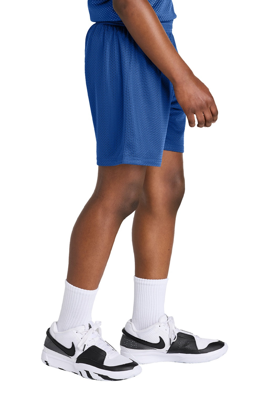 Sport-Tek YST5100 Youth Moisture Wicking Mesh Athletic Shorts True Royal Blue Model Side
