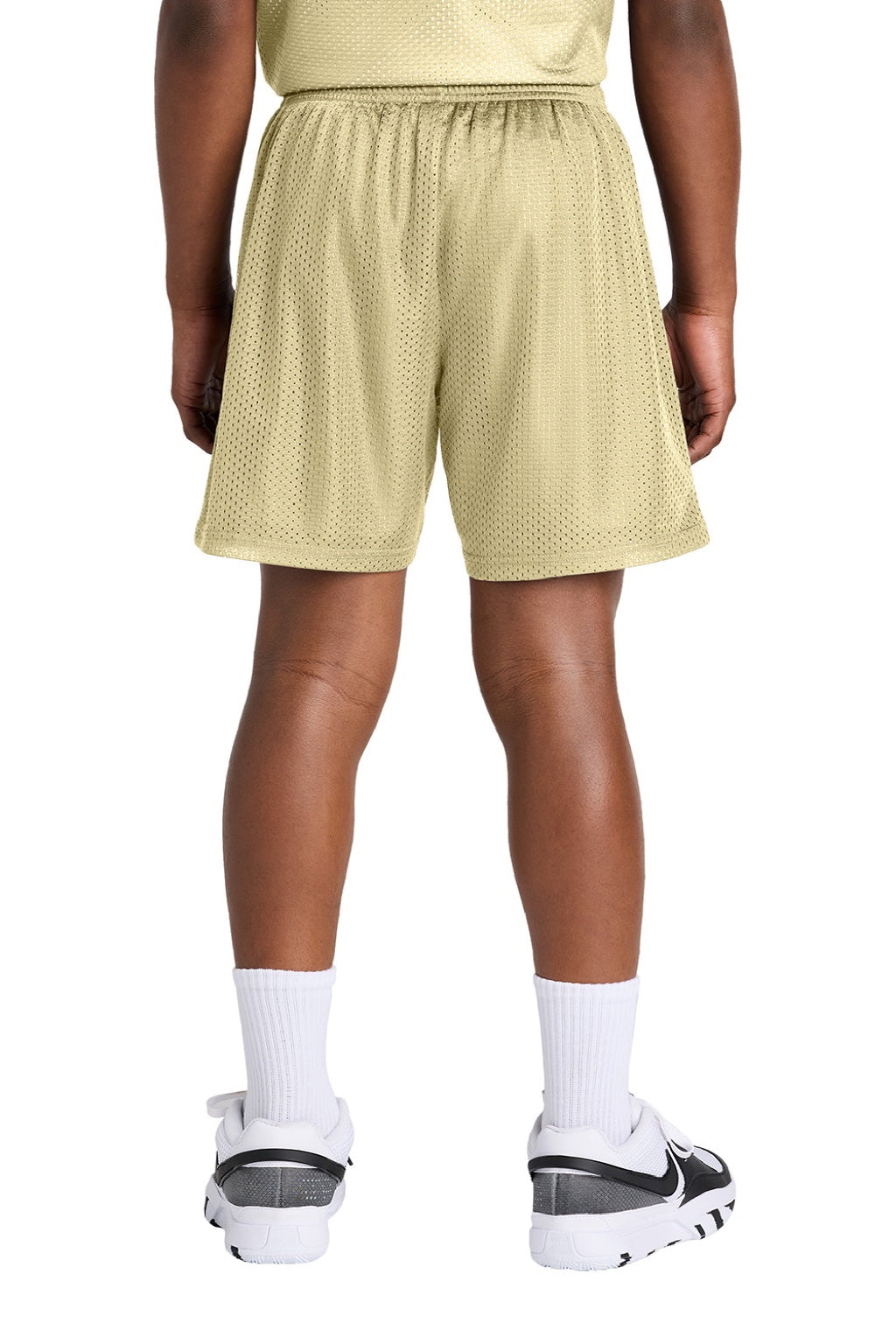 Sport-Tek YST5100 Youth Moisture Wicking Mesh Athletic Shorts Vegas Gold Model Back