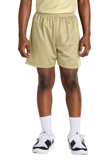 Sport-Tek YST5100 Youth Moisture Wicking Mesh Athletic Shorts Vegas Gold Model Front