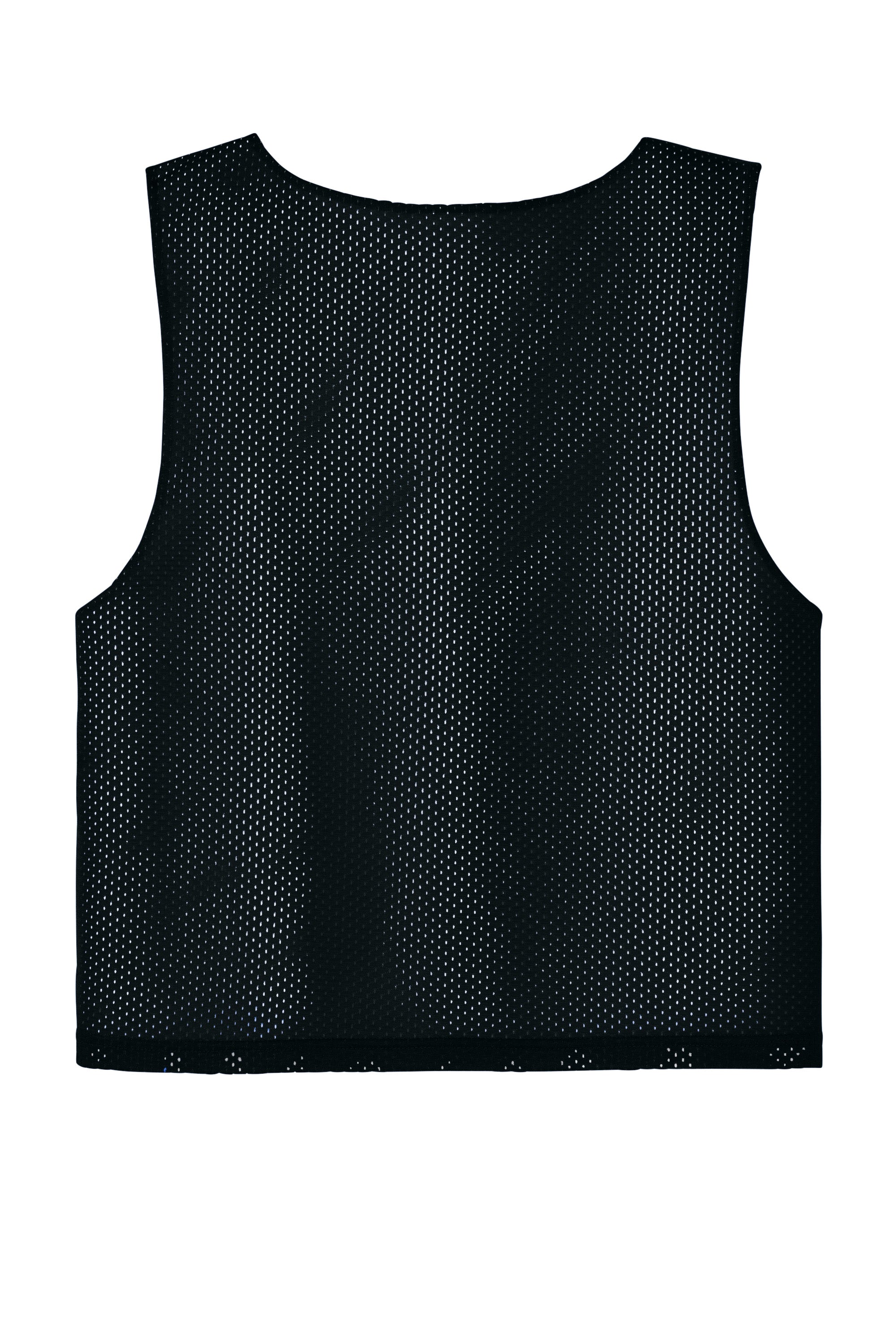 Sport-Tek YST512 Youth Reversible Lacrosse Pinnie Tank Top Black/White Flat Back