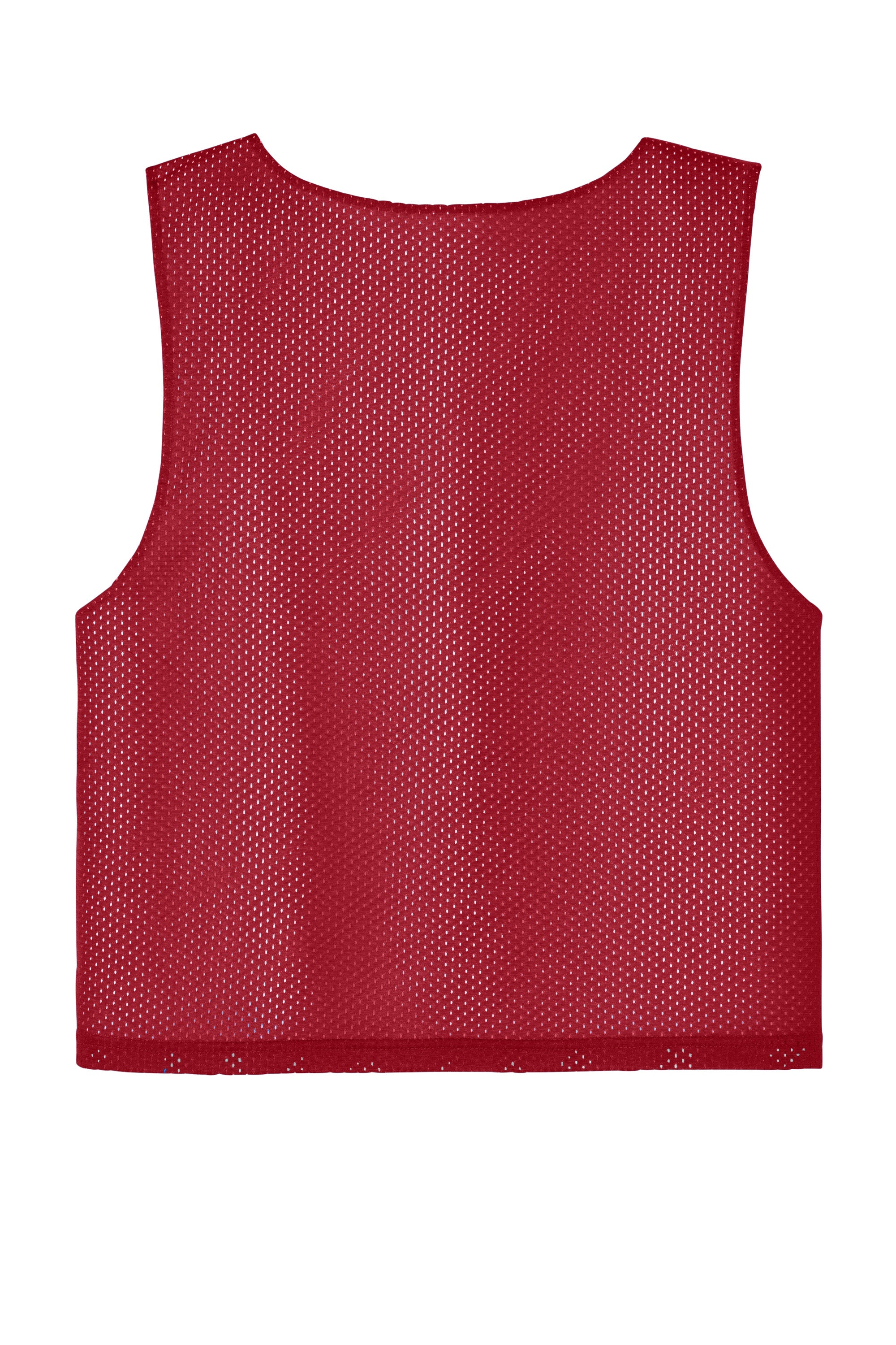 Sport-Tek YST512 Youth Reversible Lacrosse Pinnie Tank Top Deep Red/White Flat Back