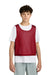 Sport-Tek YST512 Youth Reversible Lacrosse Pinnie Tank Top Deep Red/White Model Front