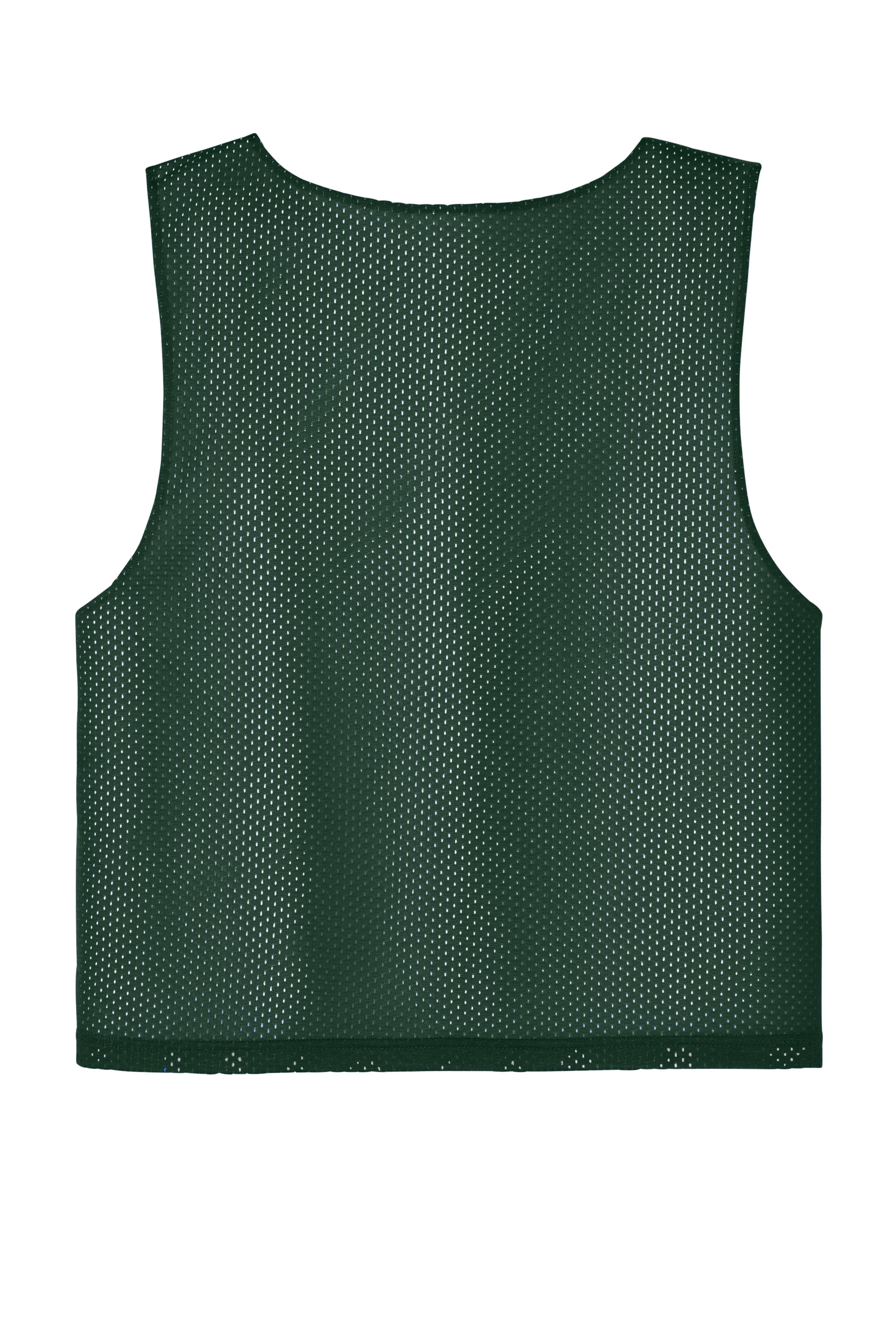 Sport-Tek YST512 Youth Reversible Lacrosse Pinnie Tank Top Forest Green/White Flat Back
