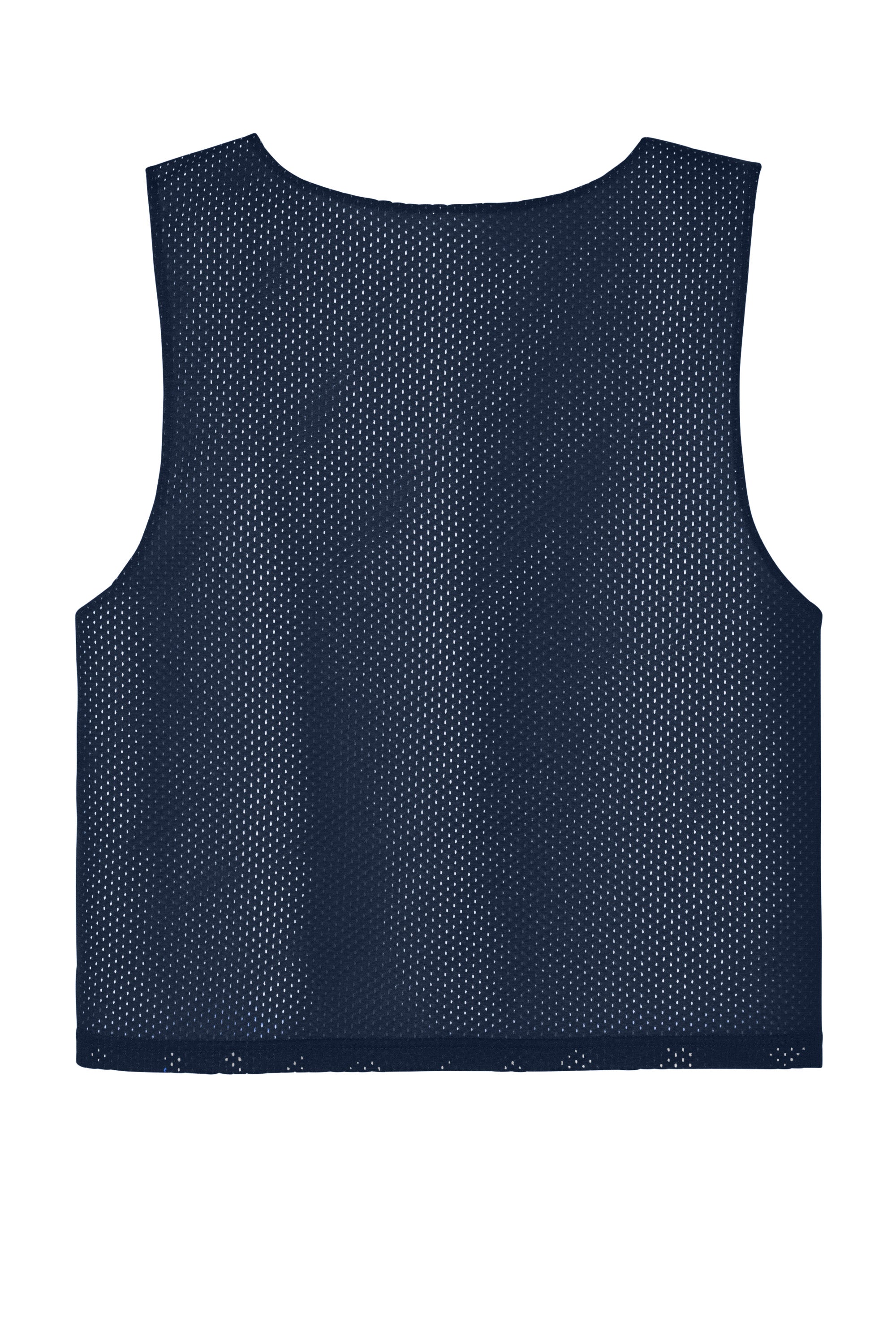 Sport-Tek YST512 Youth Reversible Lacrosse Pinnie Tank Top True Navy Blue/White Flat Back