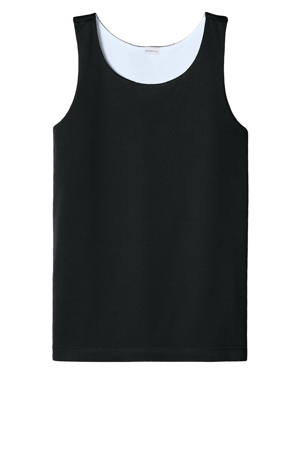 Sport-Tek YST551 Youth Moisture Wicking Competitor Rev Tank Top Black/White Flat Front