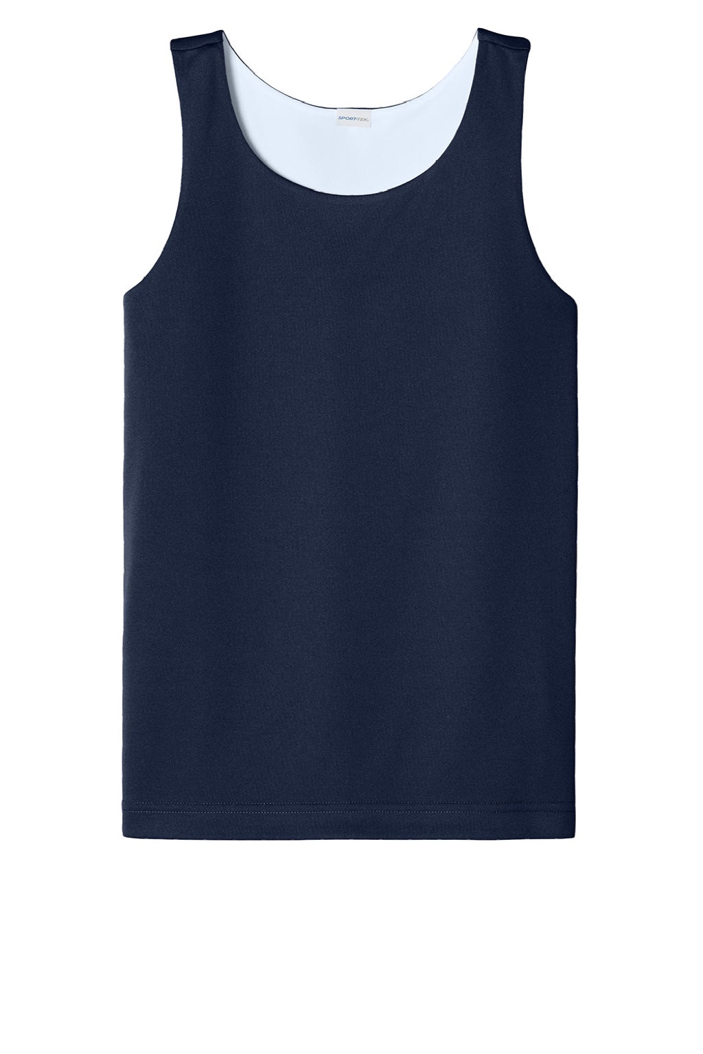 Sport-Tek YST551 Youth Moisture Wicking Competitor Rev Tank Top True Navy Blue/White Flat Front