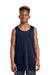Sport-Tek YST551 Youth Moisture Wicking Competitor Rev Tank Top True Navy Blue/White Model Front