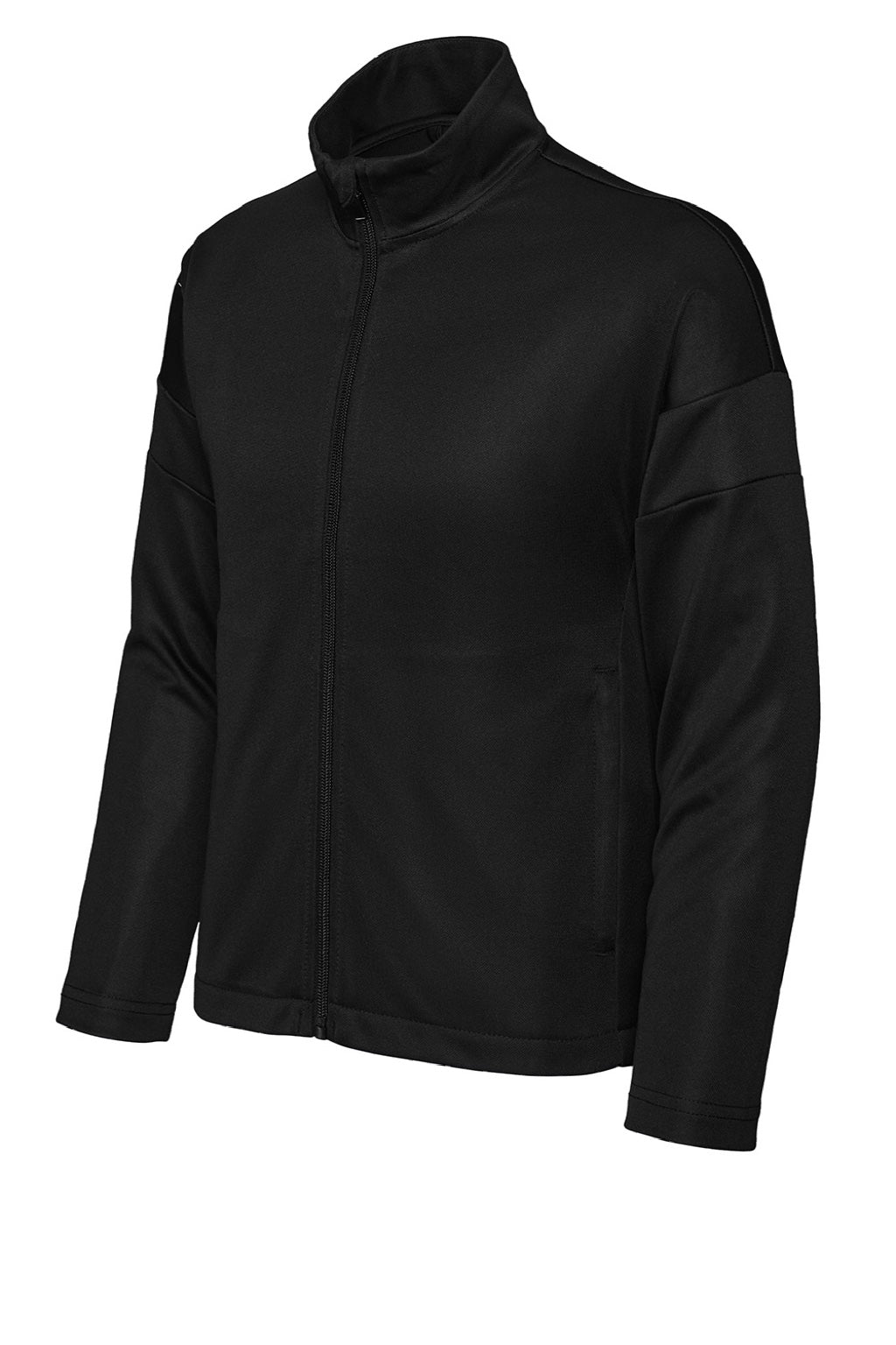 Sport-Tek YST800 Youth Moisture Wicking Travel Full Zip Jacket Black Flat Front