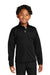 Sport-Tek YST800 Youth Moisture Wicking Travel Full Zip Jacket Black Model Front
