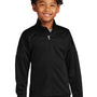 Sport-Tek Youth Moisture Wicking Travel Full Zip Jacket - Black