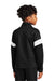 Sport-Tek YST800 Youth Moisture Wicking Travel Full Zip Jacket Black/White Model Back