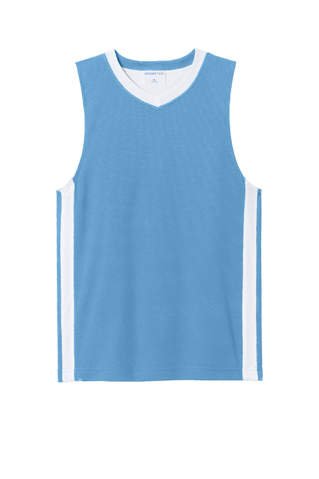 Sport-Tek YST900 Youth Rival Basketball Moisture Wicking Reversible Jersey Tank Top Carolina Blue/White Flat Front