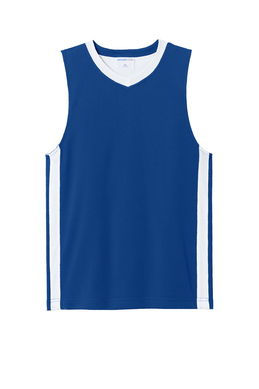 Sport-Tek YST900 Youth Rival Basketball Moisture Wicking Reversible Jersey Tank Top True Royal Blue/White Flat Front