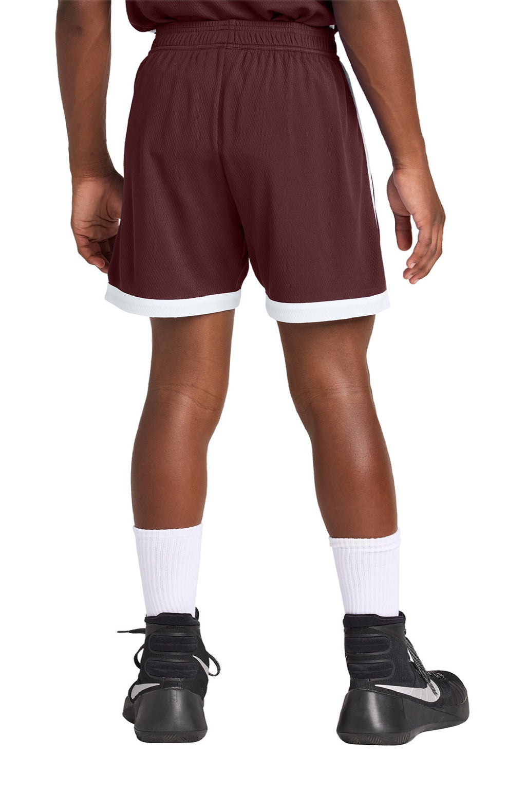 Sport-Tek YST901 Youth Rival Moisture Wicking Basketball Shorts Maroon/White Model Back