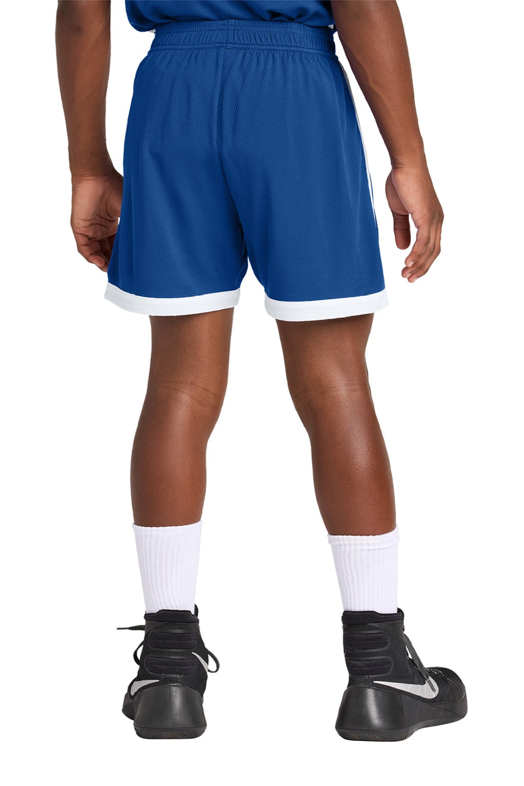 Sport-Tek YST901 Youth Rival Moisture Wicking Basketball Shorts True Royal Blue/White Model Back