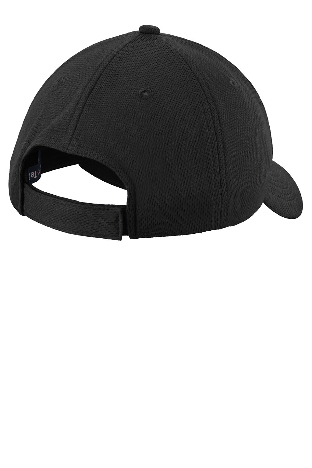Sport-Tek Hats YSTC26 Youth Moisture Wicking RacerMesh Adjustable Hat Black Flat Back