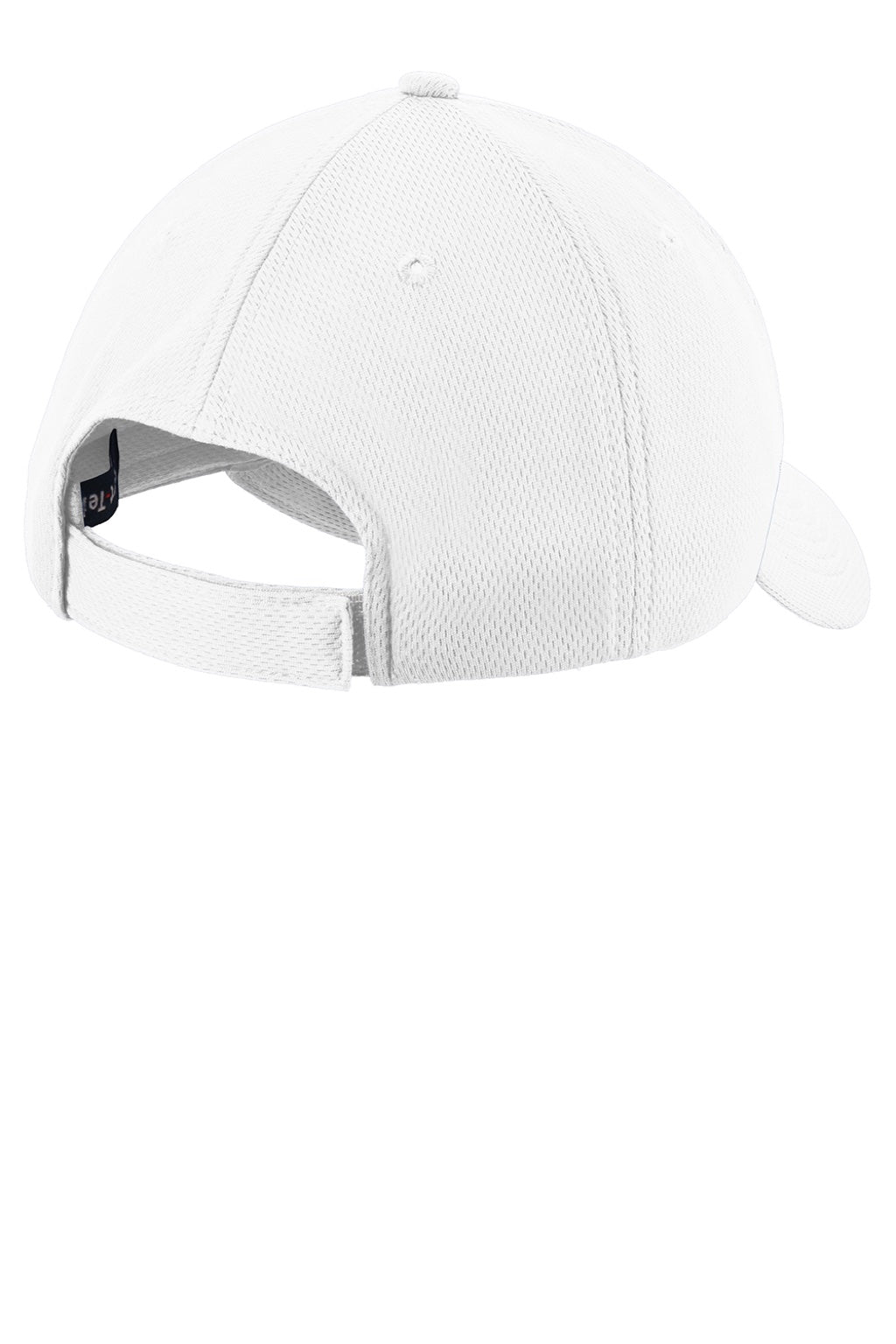 Sport-Tek Hats YSTC26 Youth Moisture Wicking RacerMesh Adjustable Hat White Flat Back