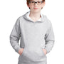 Sport-Tek Youth Drive Fleece Hooded Sweatshirt Hoodie w/ Pouch Pocket - Heather Grey