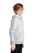 Sport-Tek YSTF200 Youth Drive Fleece Hooded Sweatshirt Hoodie w/ Pouch Pocket Heather Grey Model Side