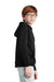 Sport-Tek YSTF200 Youth Drive Fleece Hooded Sweatshirt Hoodie w/ Pouch Pocket Black Model Side