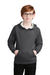 Sport-Tek YSTF200 Youth Drive Fleece Hooded Sweatshirt Hoodie w/ Pouch Pocket Heather Graphite Grey Model Front