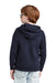 Sport-Tek YSTF200 Youth Drive Fleece Hooded Sweatshirt Hoodie w/ Pouch Pocket True Navy Blue Model Back