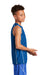 Sport-Tek YT555 Youth Moisture Wicking Mesh Reversible Tank Top True Royal Blue Model Side
