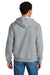Jerzees Z12M Mens Rugged Full Zip Hooded Sweatshirt Hoodie w/ Pockets Heather Grey Model Back