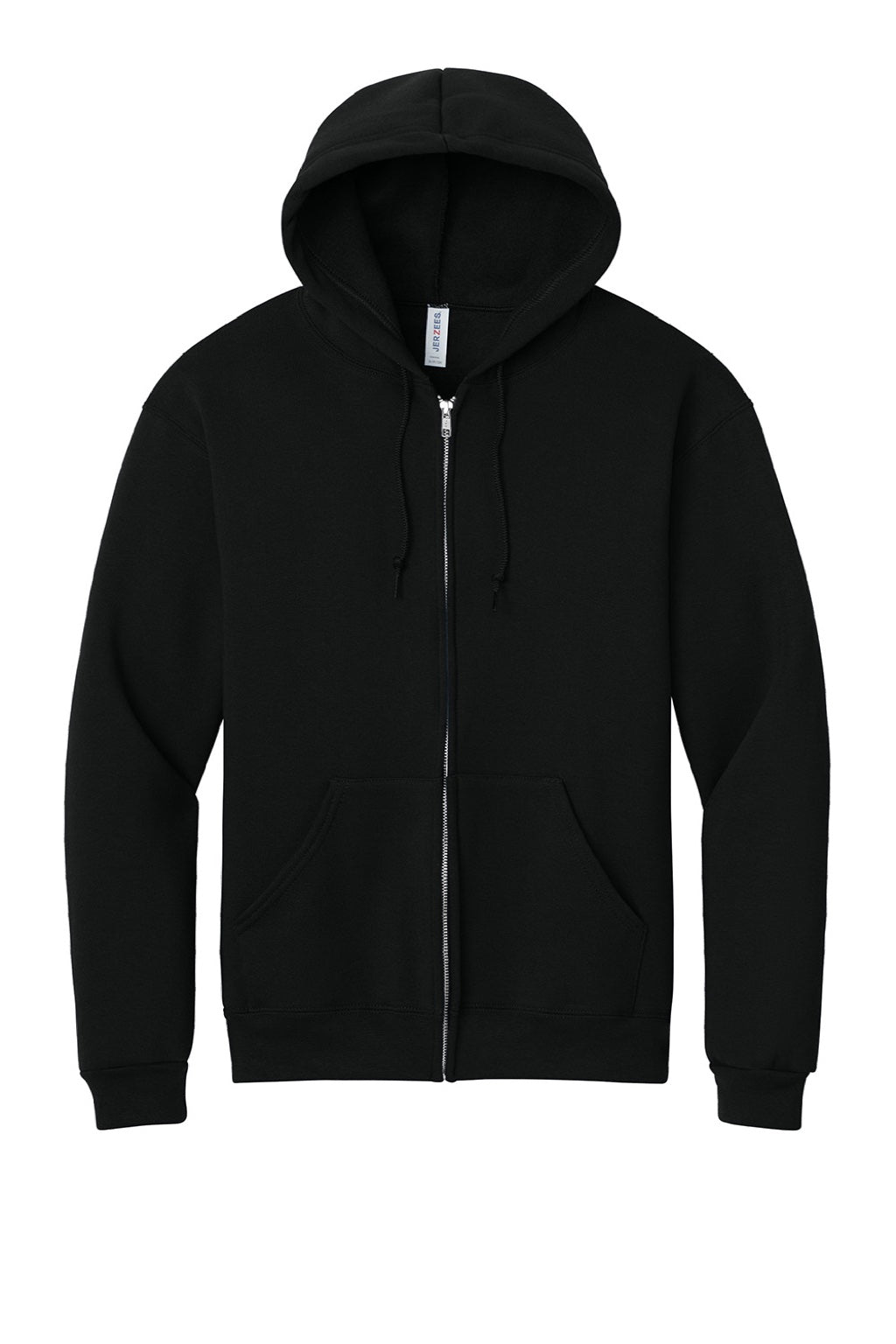 Jerzees Z12M Mens Rugged Full Zip Hooded Sweatshirt Hoodie w/ Pockets Black Ink Flat Front