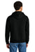 Jerzees Z12M Mens Rugged Full Zip Hooded Sweatshirt Hoodie w/ Pockets Black Ink Model Back