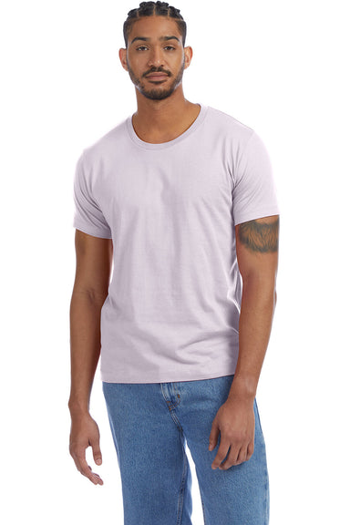 Alternative AA1070/1070 Mens Go To Jersey Short Sleeve Crewneck T-Shirt Lilac Purple Mist Model Front