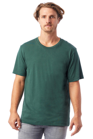 Alternative AA1070/1070 Mens Go To Jersey Short Sleeve Crewneck T-Shirt Pine Green Model Front
