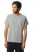 Alternative AA1070/1070 Mens Go To Jersey Short Sleeve Crewneck T-Shirt Heather Grey Model Front