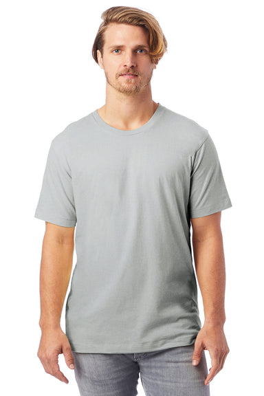 Alternative AA1070/1070 Mens Go To Jersey Short Sleeve Crewneck T-Shirt Light Grey Model Front