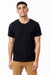 Alternative AA1070/1070 Mens Go To Jersey Short Sleeve Crewneck T-Shirt Black Model Front