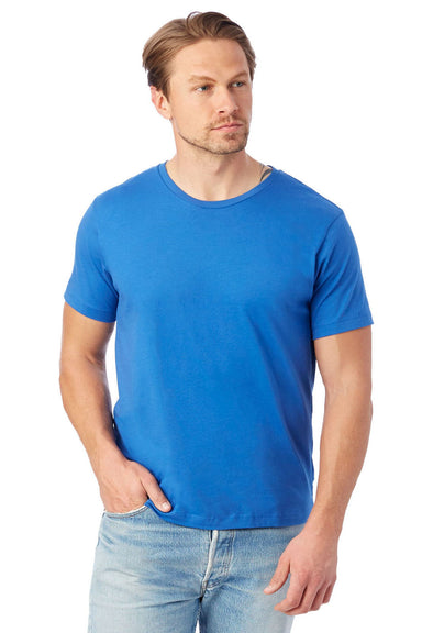 Alternative AA1070/1070 Mens Go To Jersey Short Sleeve Crewneck T-Shirt Royal Blue Model Front