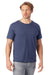 Alternative AA1070/1070 Mens Go To Jersey Short Sleeve Crewneck T-Shirt Light Navy Blue Model Front