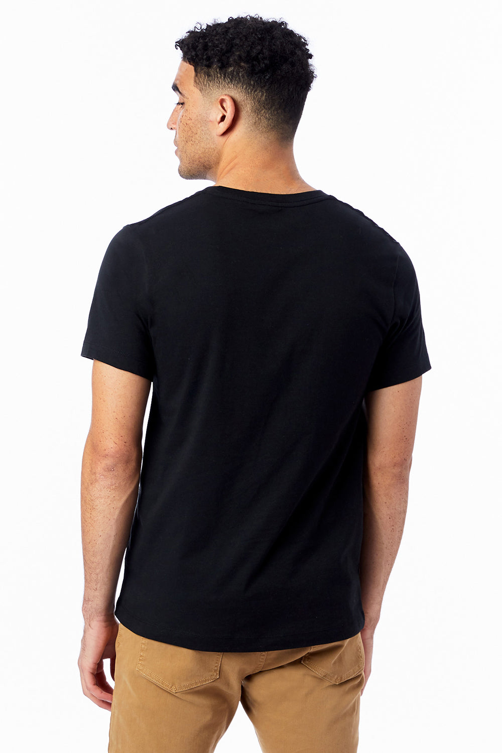 Alternative AA1070/1070 Mens Go To Jersey Short Sleeve Crewneck T-Shirt Black Model Back