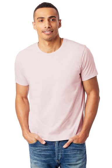 Alternative AA1070/1070 Mens Go To Jersey Short Sleeve Crewneck T-Shirt Faded Pink Model Front