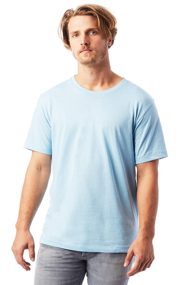 Alternative AA1070/1070 Mens Go To Jersey Short Sleeve Crewneck T-Shirt Light Blue Model Front