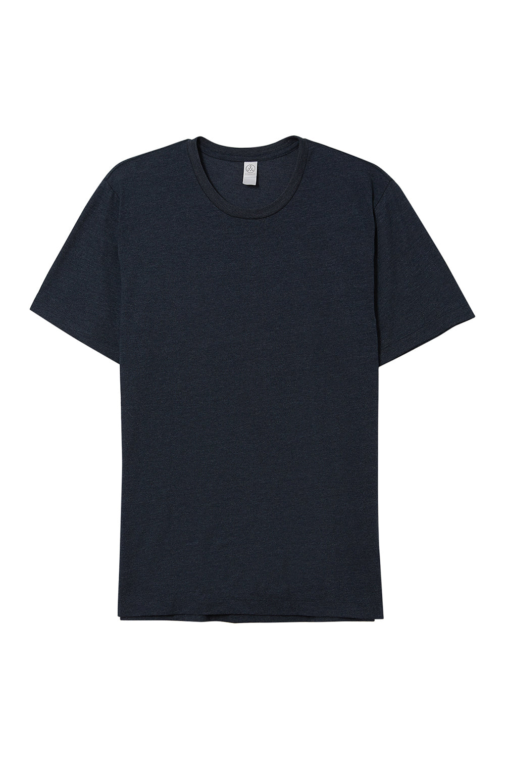 Alternative AA1070/1070 Mens Go To Jersey Short Sleeve Crewneck T-Shirt Heather Midnight Navy Blue Flat Front