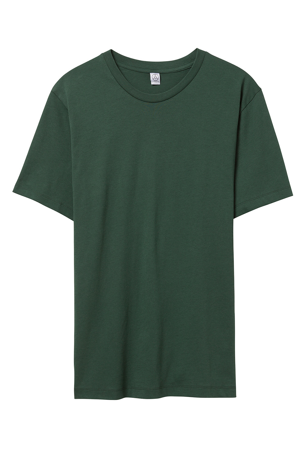 Alternative AA1070/1070 Mens Go To Jersey Short Sleeve Crewneck T-Shirt Pine Green Flat Front