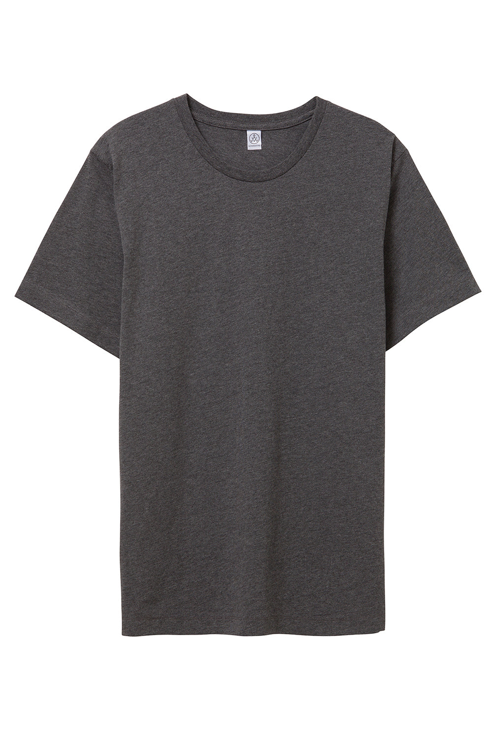 Alternative AA1070/1070 Mens Go To Jersey Short Sleeve Crewneck T-Shirt Heather Dark Grey Flat Front