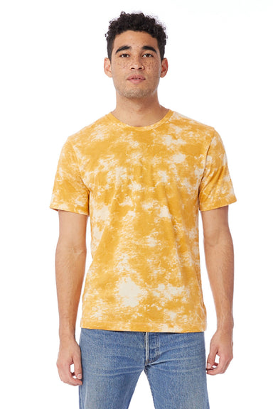 Alternative AA1070/1070 Mens Go To Jersey Short Sleeve Crewneck T-Shirt Gold Tie Dye Model Front