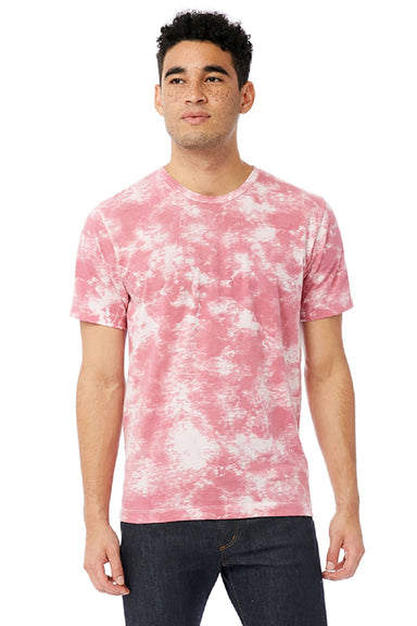 Alternative AA1070/1070 Mens Go To Jersey Short Sleeve Crewneck T-Shirt Pink Tie Dye Model Front