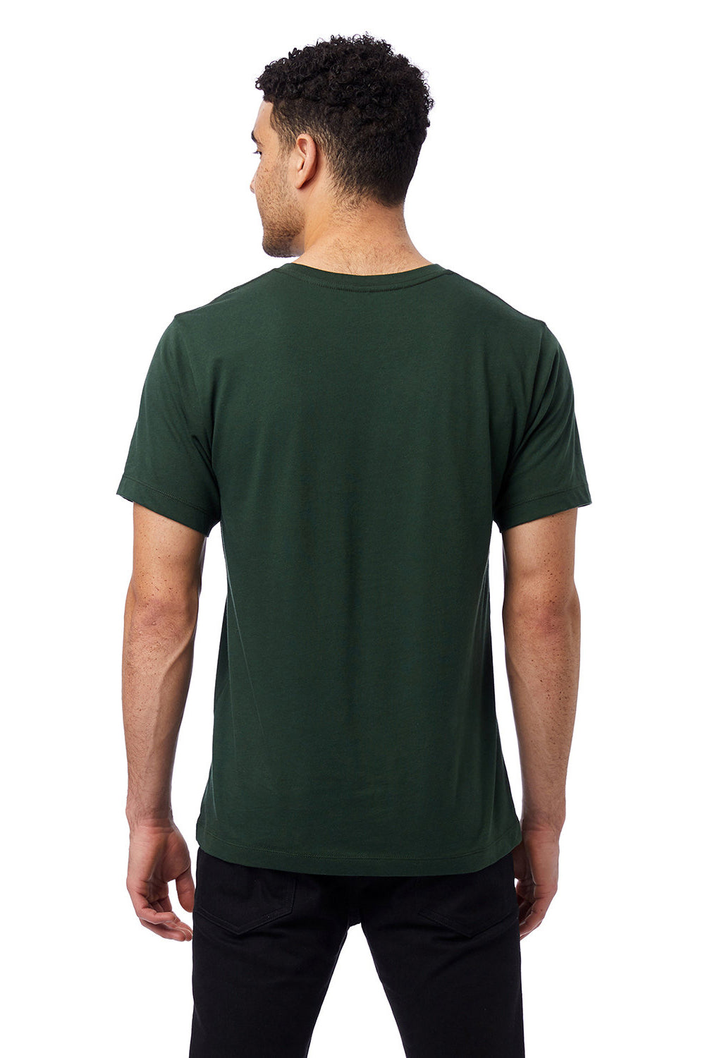 Alternative AA1070/1070 Mens Go To Jersey Short Sleeve Crewneck T-Shirt Varsity Green Model Back