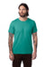 Alternative AA1070/1070 Mens Go To Jersey Short Sleeve Crewneck T-Shirt Aqua Tonic Green Model Front