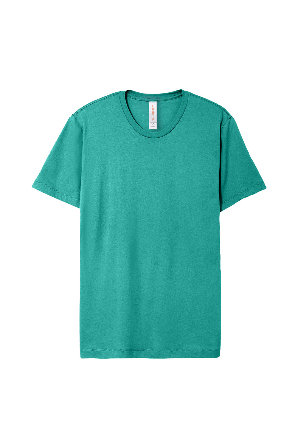 Alternative AA1070/1070 Mens Go To Jersey Short Sleeve Crewneck T-Shirt Aqua Tonic Green Flat Front