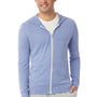 Alternative Mens Eco Jersey Full Zip Hooded Sweatshirt Hoodie - Eco Pacific Blue