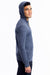 Alternative AA1970/1970E1 Mens Eco Jersey Full Zip Hooded Sweatshirt Hoodie Eco True Navy Blue Model Side